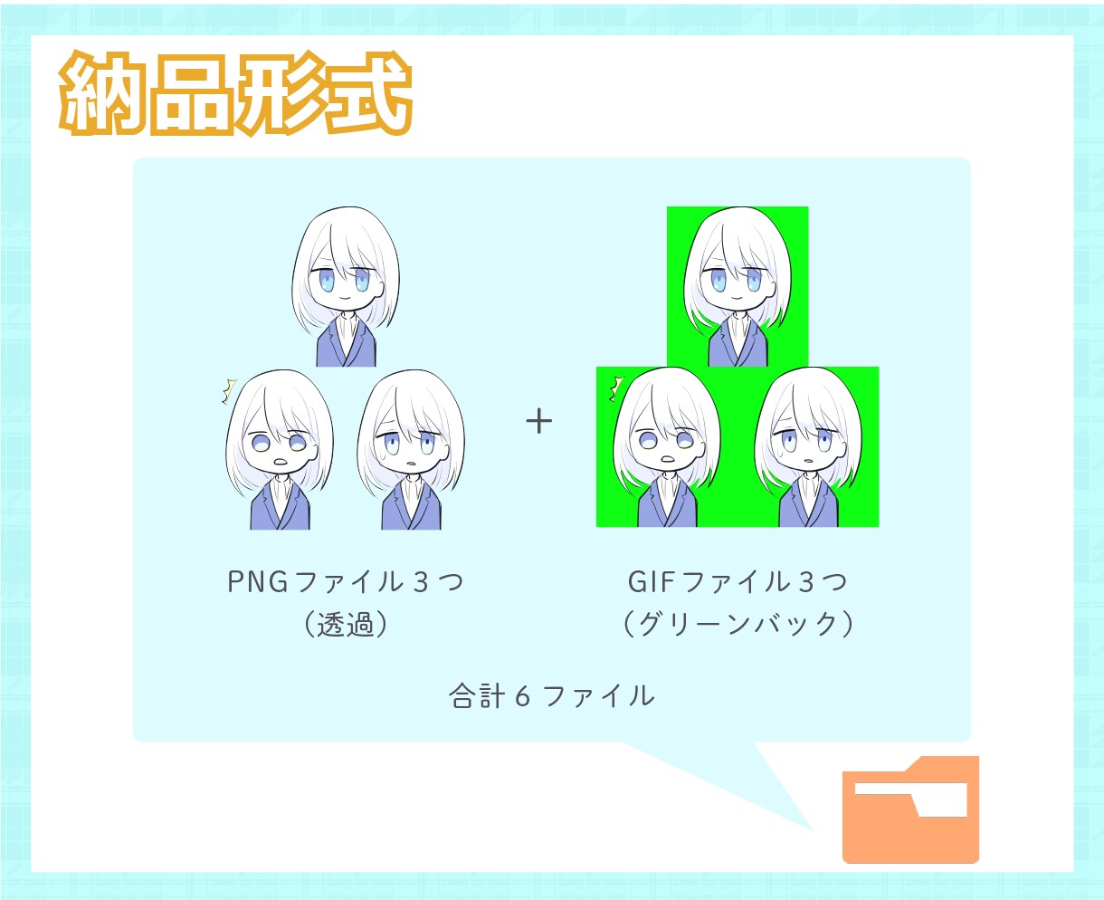 口がパクパク動く＊かわいいGIF立ち絵描きます ◇表情3点◇解説動画・実況動画などに添えて目を引くイラスト イメージ3