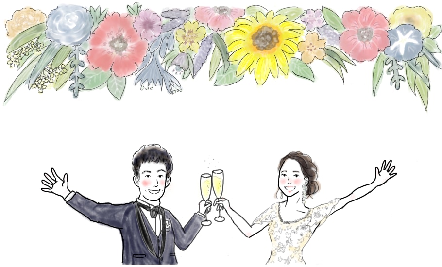 一生思い出に残る結婚式のウェルカムボード描きます シンプルで温かみのあるイラストでゲストを笑顔に！ イメージ5