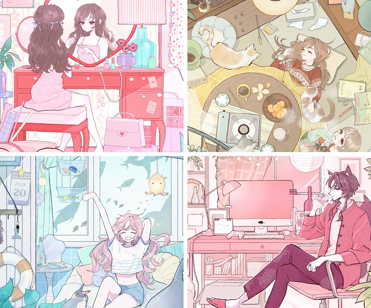 二級建築士が理想のインテリアの部屋イラスト描きます Vtuber配信用背景/サムネイル/ヘッダー/一枚絵など イメージ1