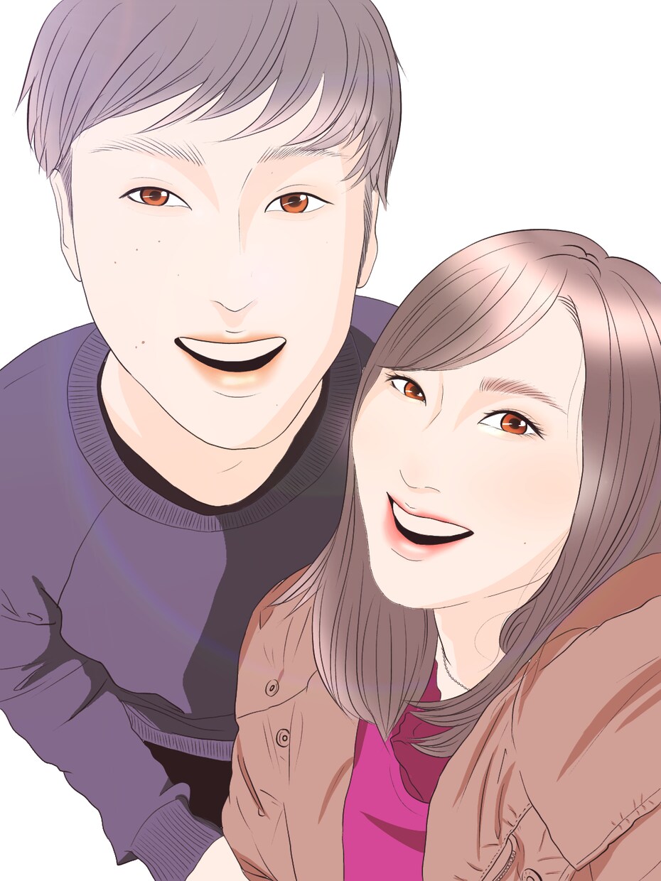 お写真をもとに✩似顔絵お描きします 2次元風の似顔絵です！アイコンやプレゼントにもどうぞ✩.*˚ イメージ2