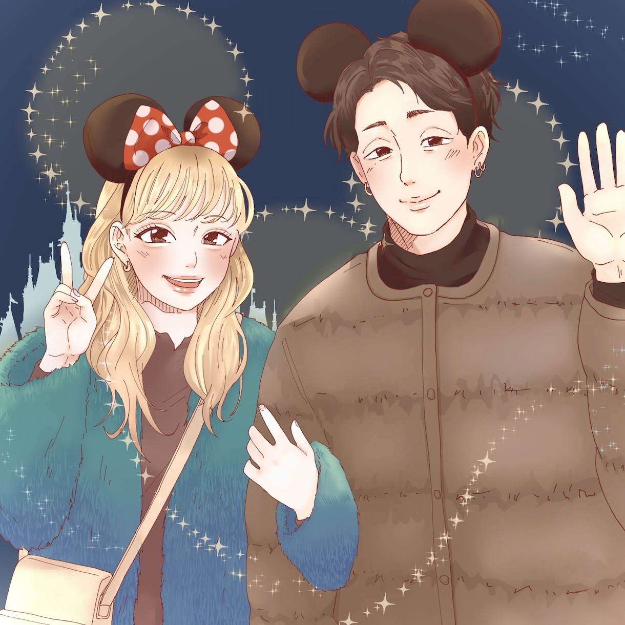 ペアイラストorペアアイコン制作します カップル、ご夫婦、親友同士で！記念日のプレゼントにおすすめ✨ イメージ2