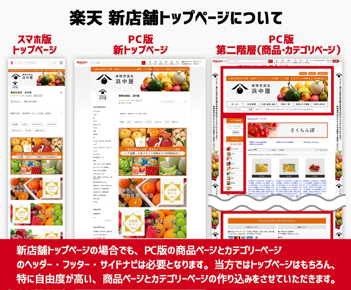 楽天/yahoo2サイトのショップ作成いたします 同じデザインで2店舗作成。通常よりお得なセットです イメージ5