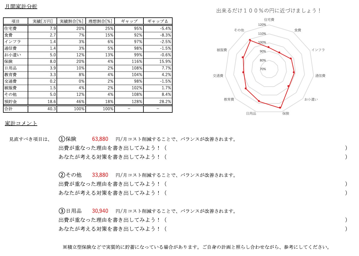 口現役FP口ライフプラン自動作成ツールお売りします 今月使い過ぎ！？家計は大丈夫…？将来は？そんな不安を解決！ イメージ6