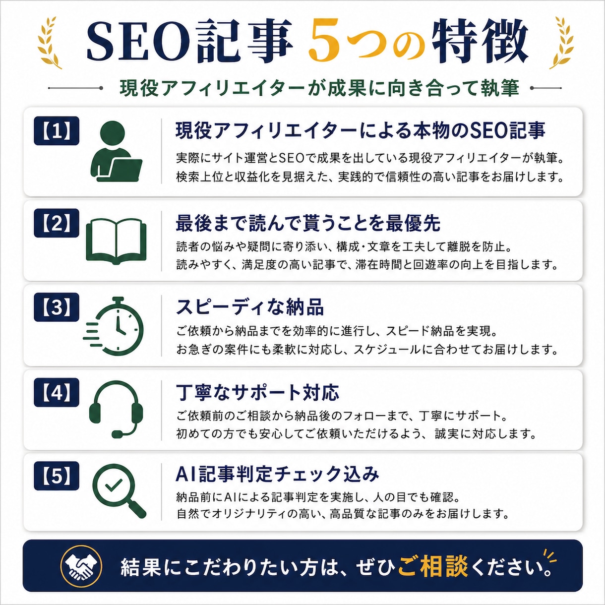AIでは出せない本格SEO記事を書きます レビュー高評価5.0！スピーディな納品！まとめ割引あり！ イメージ2