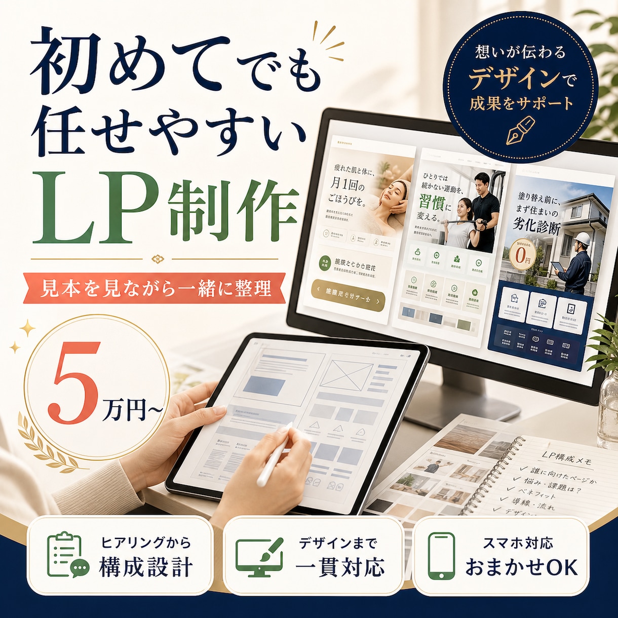 5万円〜｜構成～デザインまで伝わるLPを制作します サービスの魅力が伝わるLPを構成から制作！ イメージ1