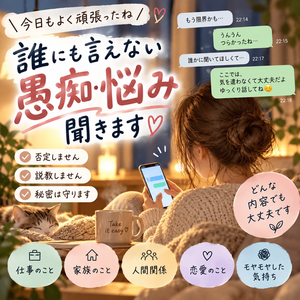 アナタの愚痴、じっくり聞きます 誰にも言えない愚痴、全部ここで吐き出してね！ イメージ1
