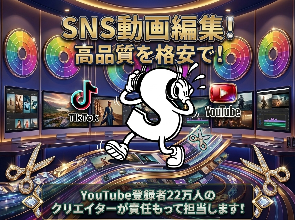 登録者22万人運営の実績｜SNS動画編集承ります 1週間で収益化達成した経験、編集技術を還元いたします！ イメージ1