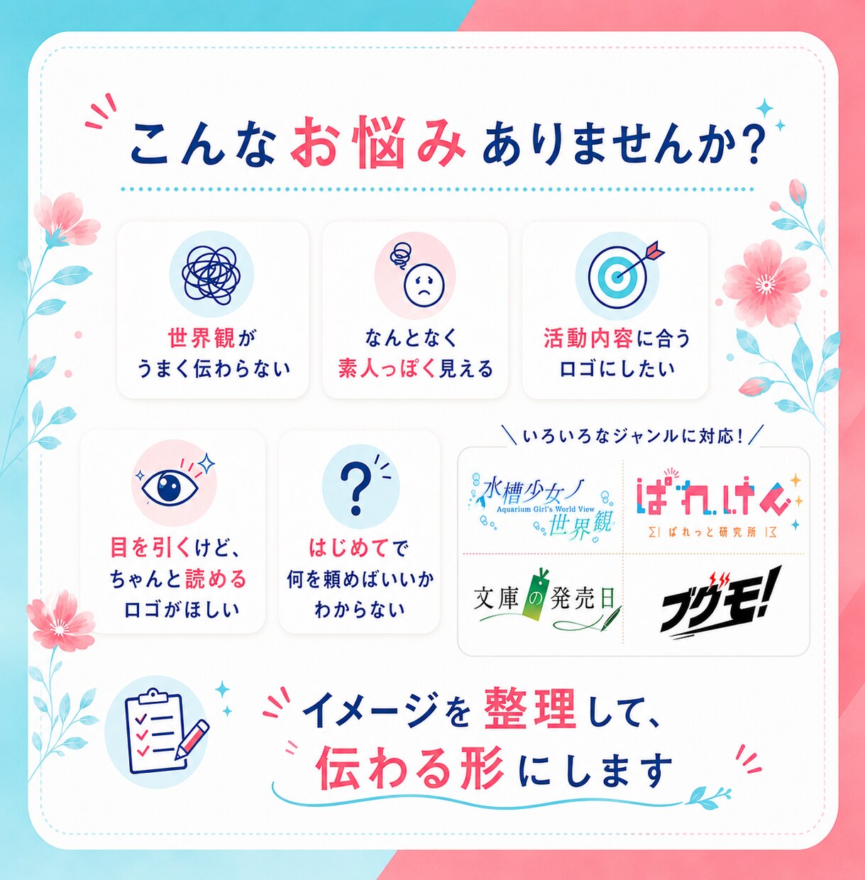 世界観が一目で伝わるオリジナルロゴを作ります あなたの世界観が一目で伝わる、長く使えるロゴを丁寧に作ります イメージ2
