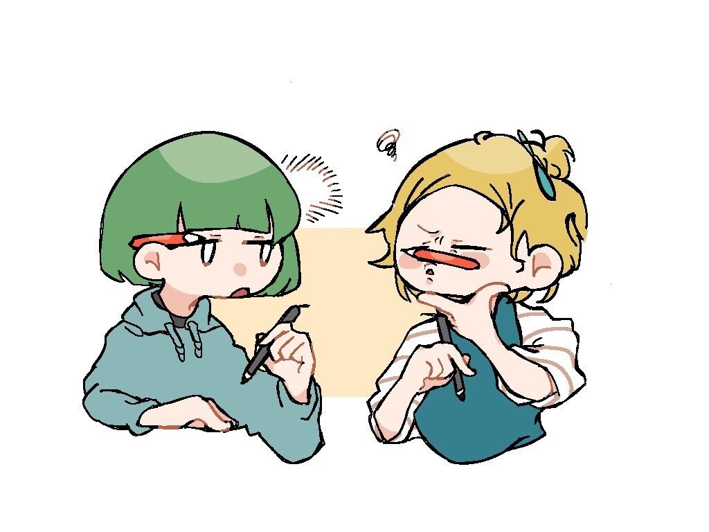 心が和むデフォルメ2人組のイラスト描きます 基本料金2000円 テンプレ以外のポーズ+500円 イメージ2