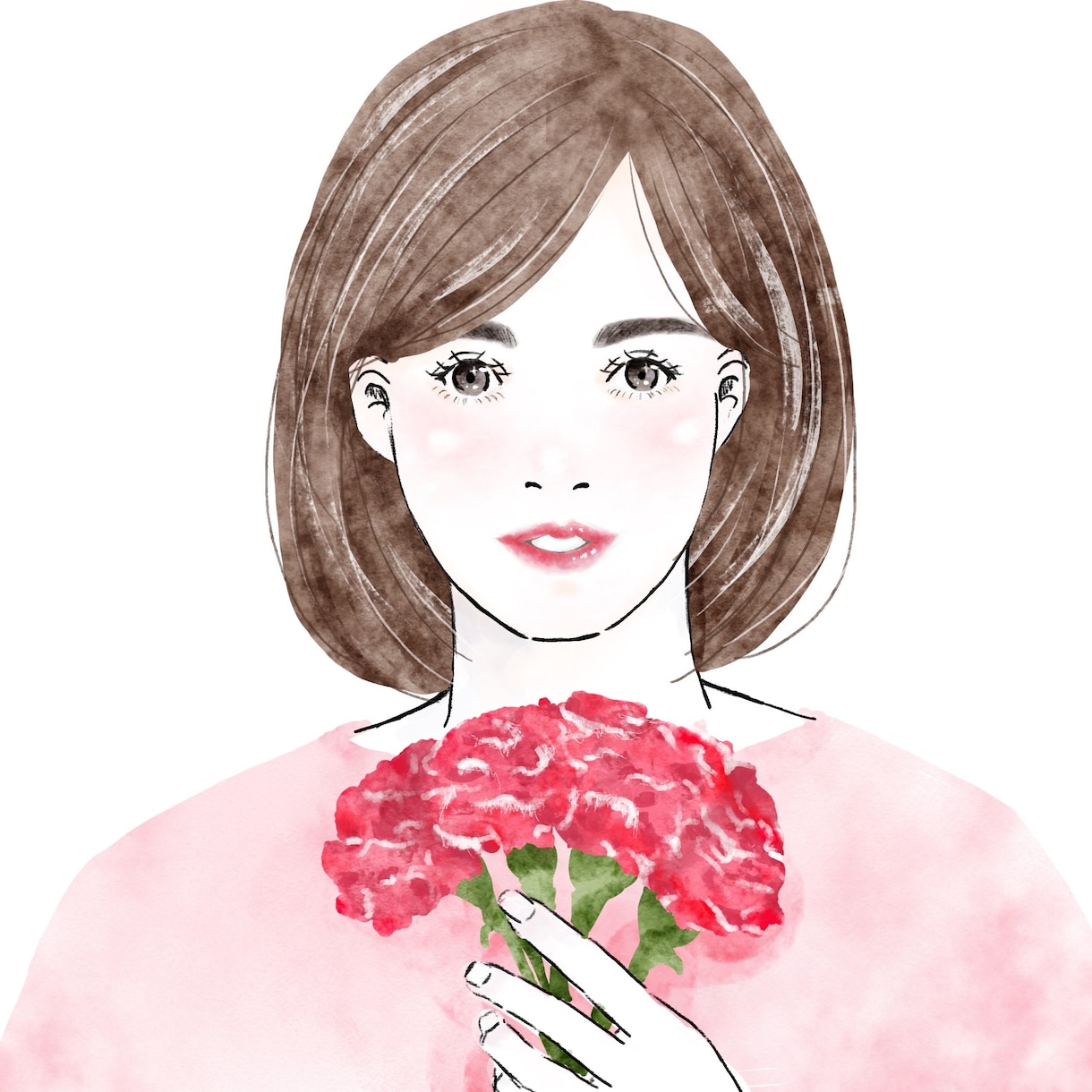 お洒落な手描き風なイラスト描きます 透明感があるお洒落で可愛い似顔絵描きます イメージ8