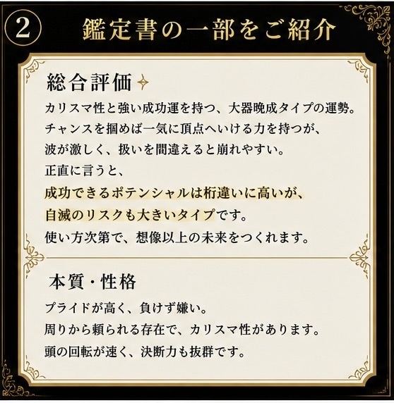辛口　あなたの本質、名前から全部バレます 名前から性格・運勢・人生の流れを読み解きます！ イメージ2