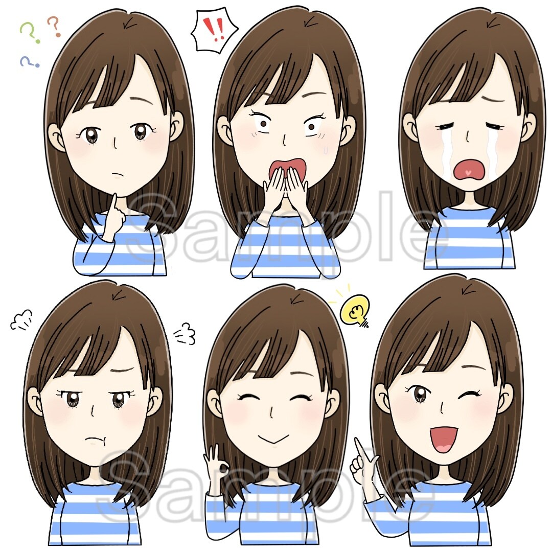 好感度UPな表情差分4セット4000円で作成します ご相談だけOK♫修整無制限!初心者の方も大歓迎‼︎商用利用可 イメージ9