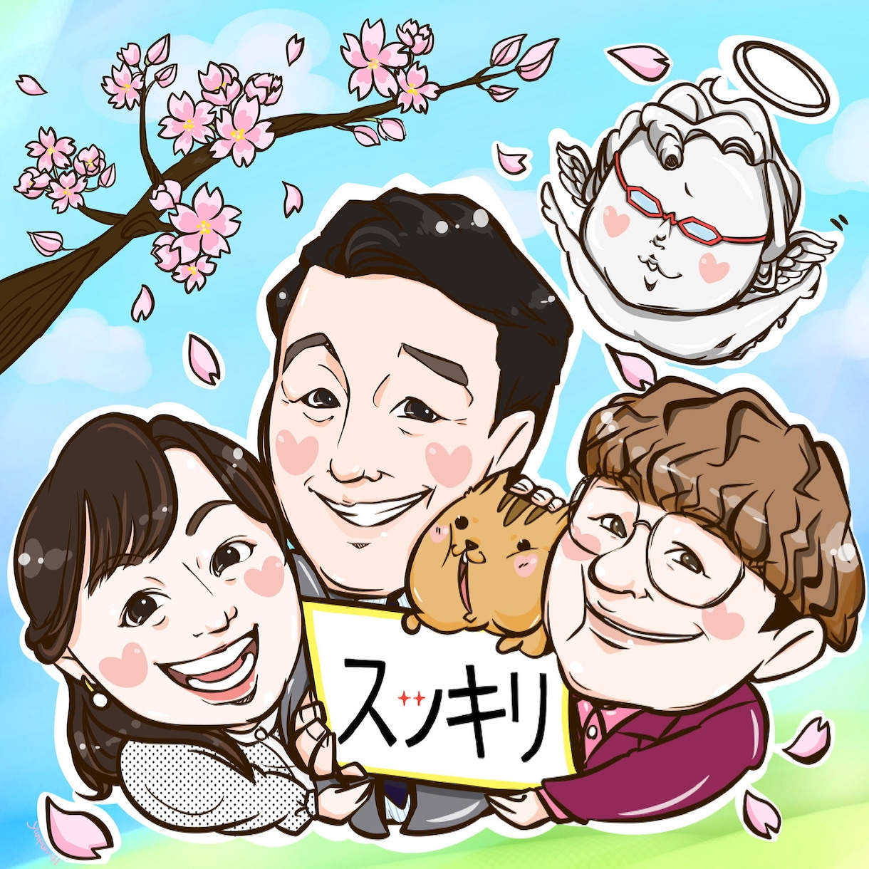 人物2人+背景お好きなワンカラーで描きます 記念日やプレゼントにいかがですか？ イメージ2
