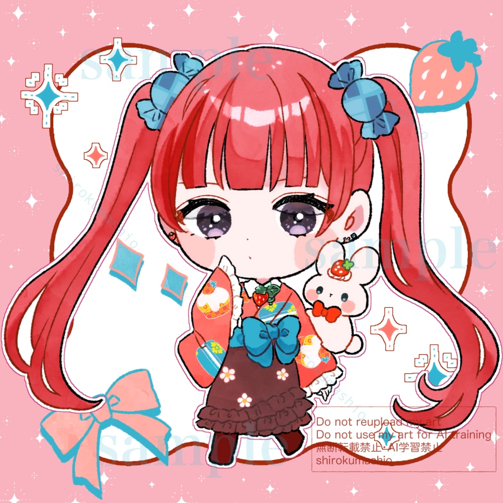 ふんわりかわいい♪ミニキャライラスト描きます キュートなミニキャラ♪デフォルメイラスト♪ イメージ1