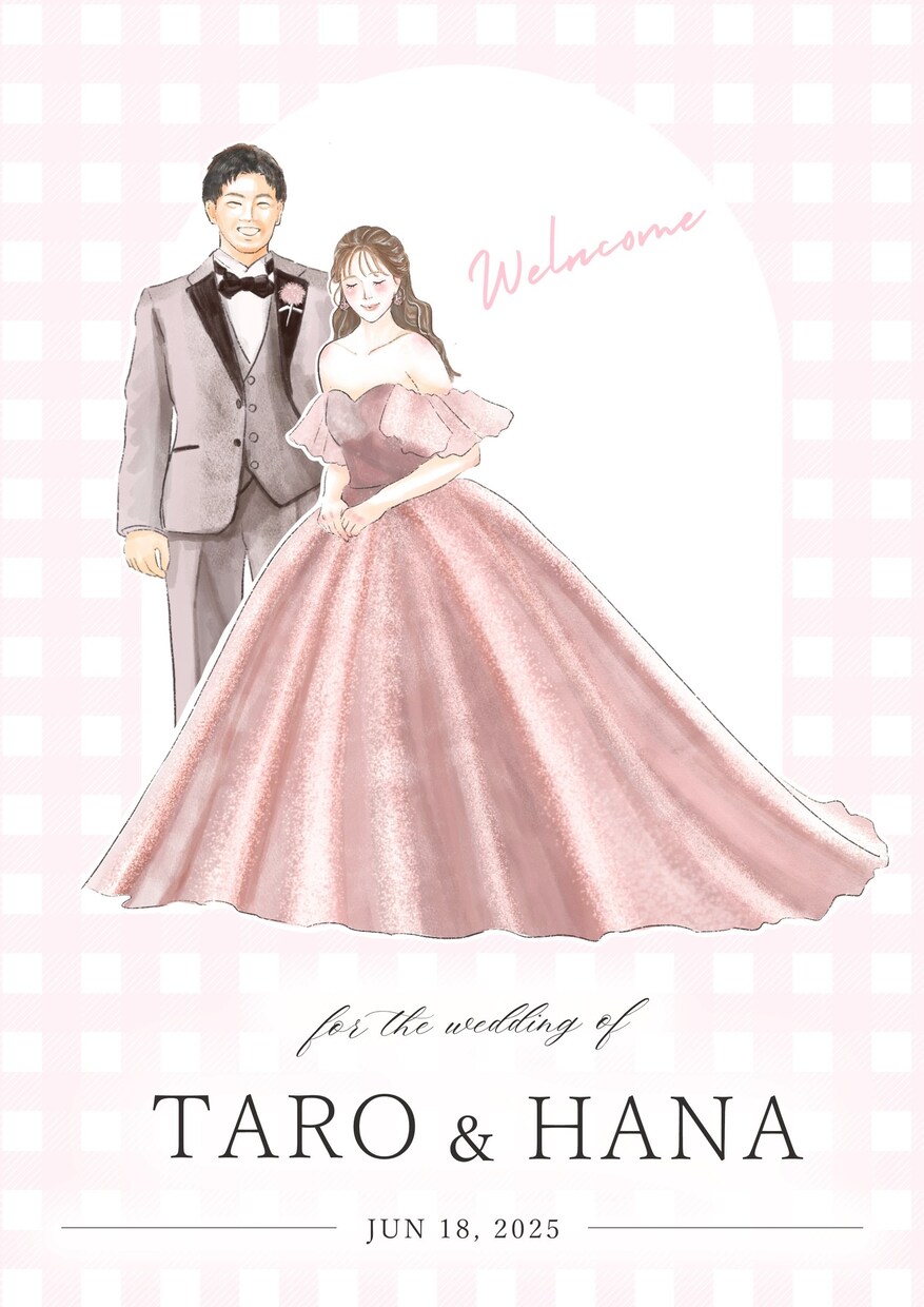 結婚式*多幸感溢れるウェルカムボードをお描きします 結婚式を彩るふんわり柔らかい似顔絵イラスト イメージ4