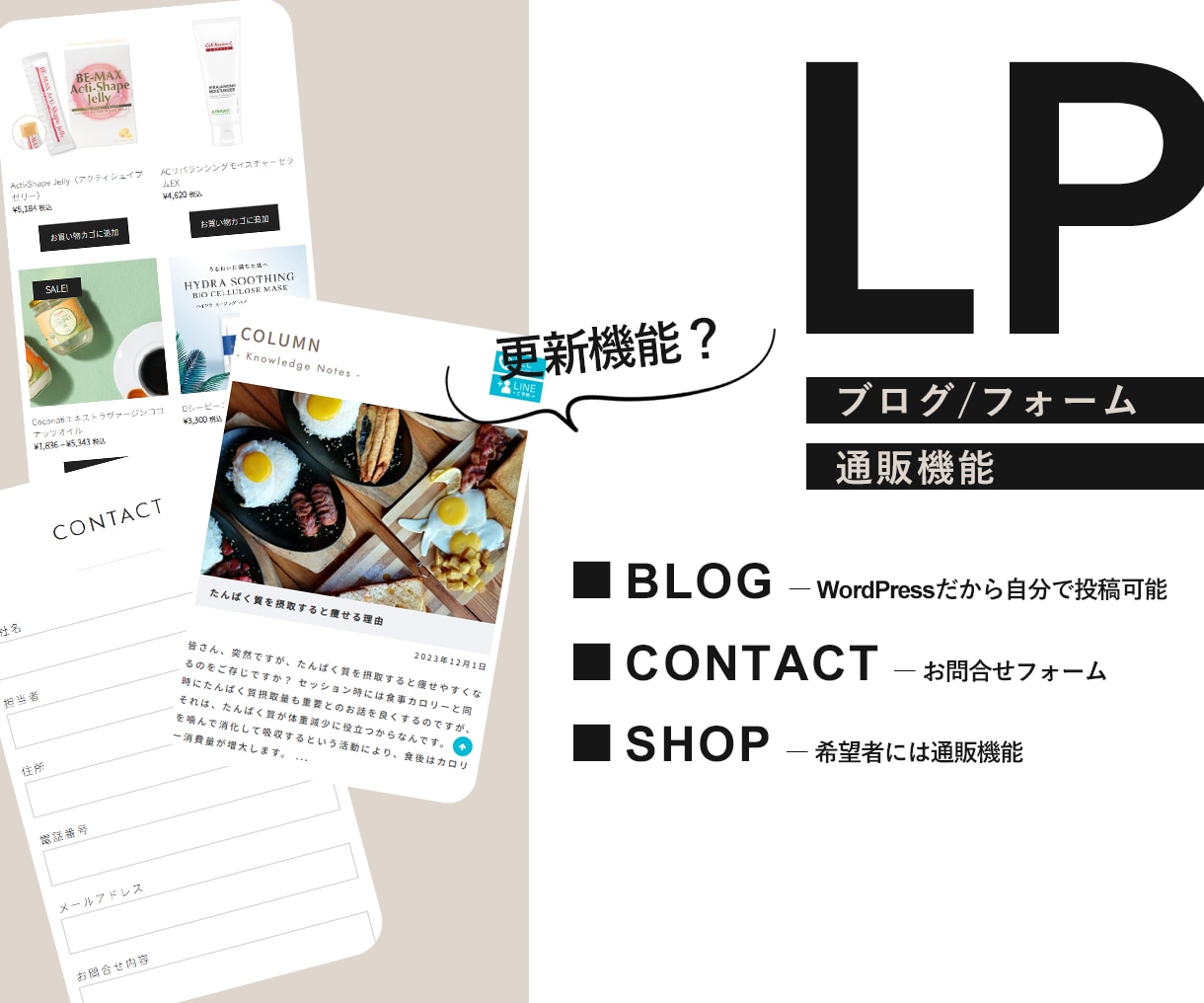 LP（ブログ/フォーム/通販/SEO付）制作します フルオーダー機能付LP制作10万円/SNS・広告運用付 イメージ3