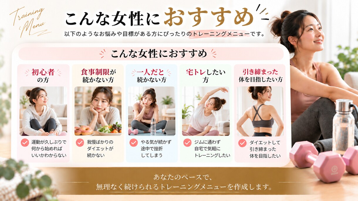 初心者歓迎！1ヶ月間ダイエットを伴走サポートします 食事×トレーニングで「続けられる習慣」を一緒につくります イメージ7