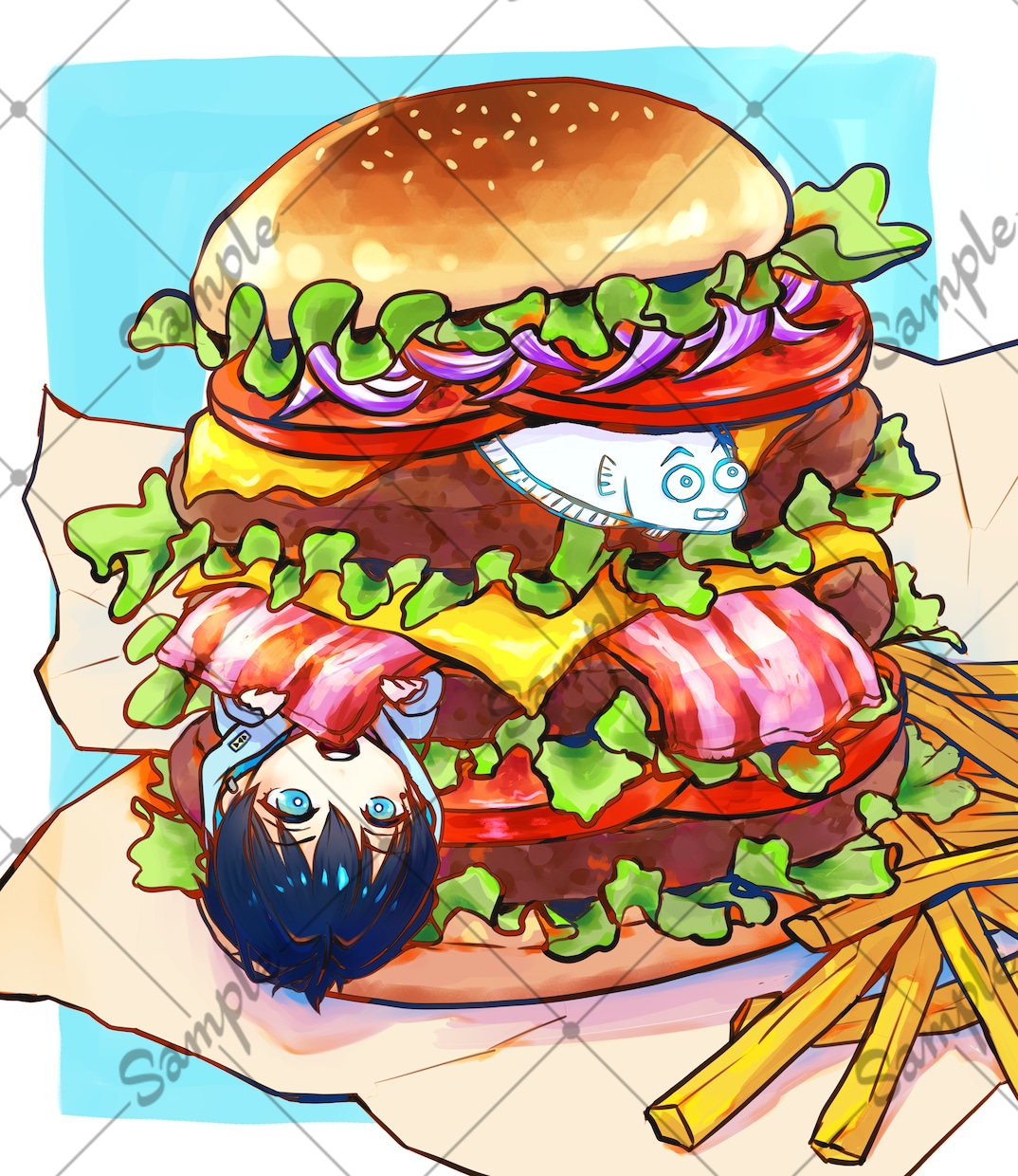 サムネイルや歌ってみたに使える1枚絵を制作します 目を惹く色使いで印象に残るイラストを！ イメージ5