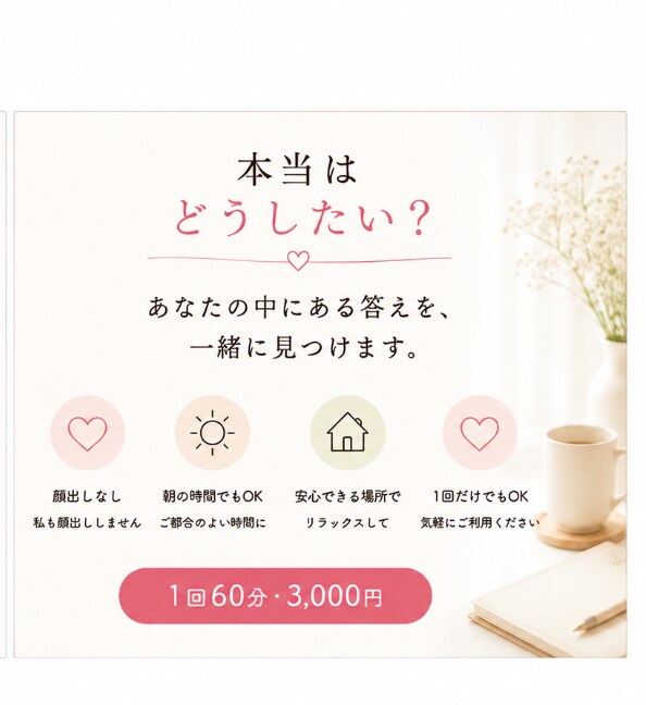 40代からの「私を取り戻す一歩」を一緒に見つけます 「私」を取り戻す一歩を一緒に見つけます イメージ5