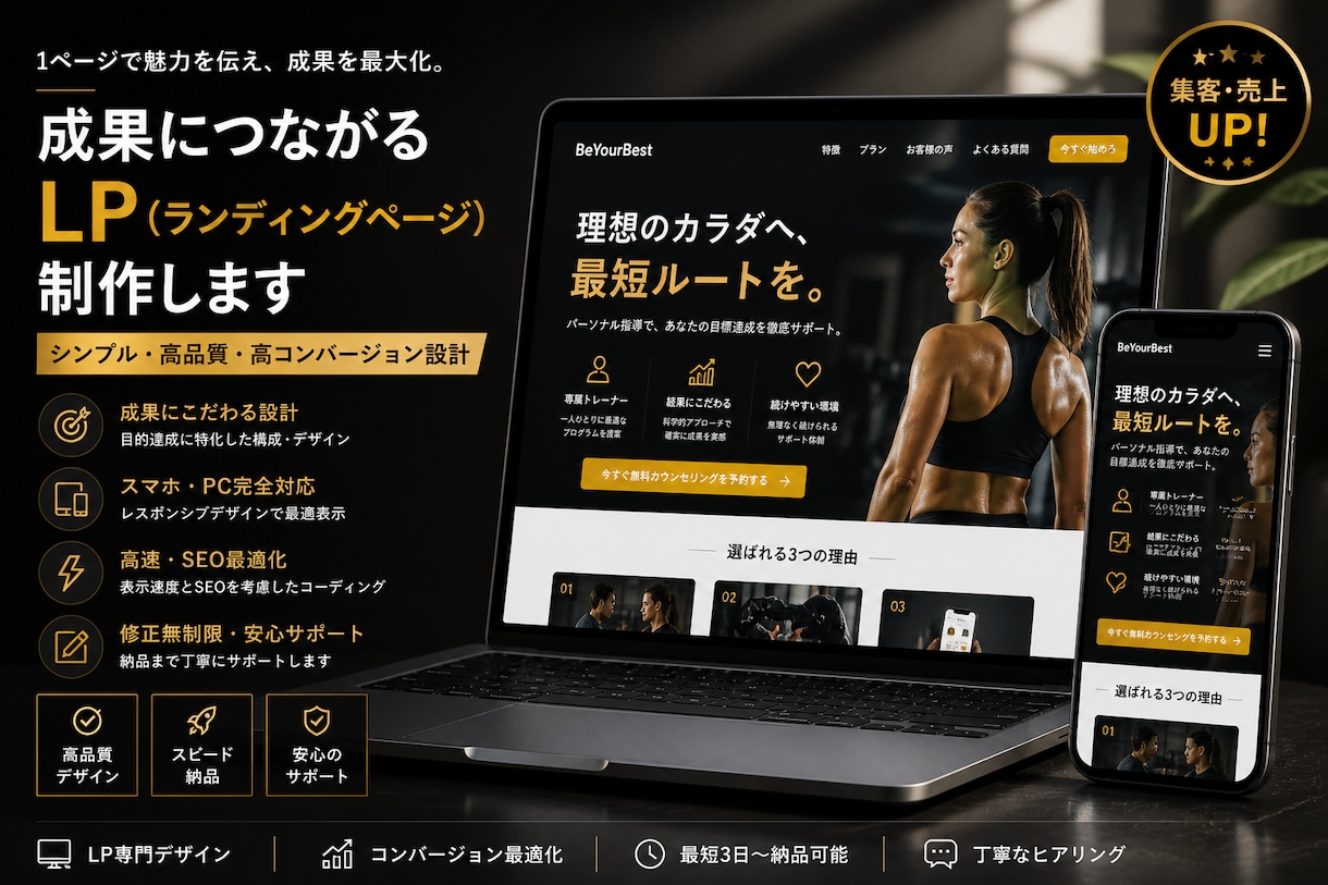 LP制作｜高コンバージョン設計します 売れるLP設計｜SEO・導線最適化 イメージ2