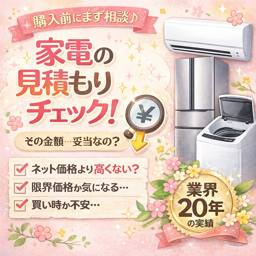 購入前に相談！家電見積もりの妥当性チェックします 家電製品、トイレ等の設備交換の見積もり価格が妥当か見ます！ イメージ1