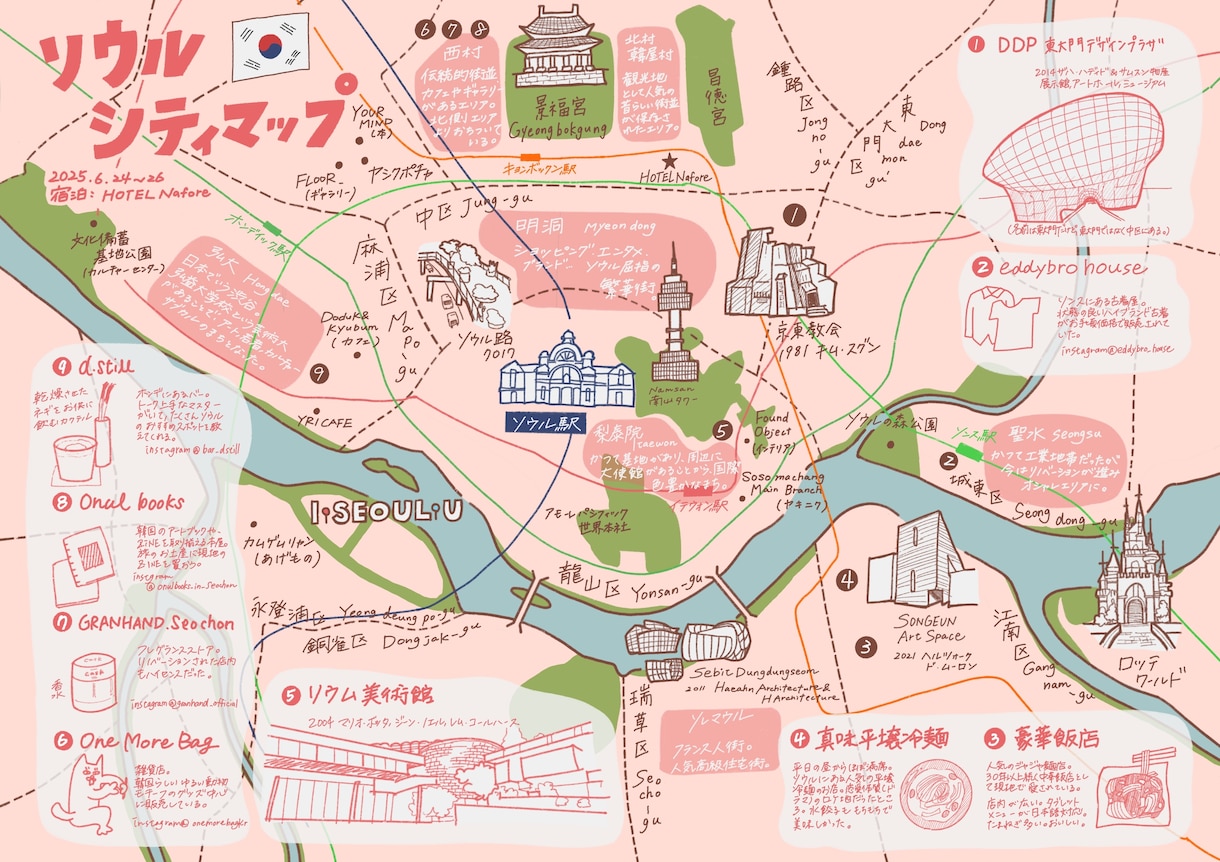 まち歩きマップ、イラストマップ描きます 地域の宣伝や、旅行の思い出などに イメージ1