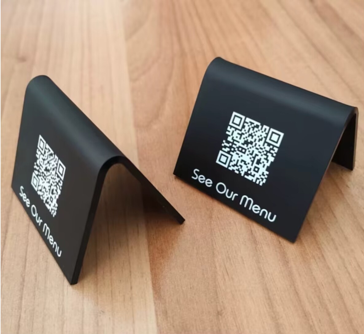 QRで簡単アクセス！メニュー＆Wi-Fi　作ります スマホで簡単スキャン 5枚セット！おしゃれなスタンドデザイン イメージ2