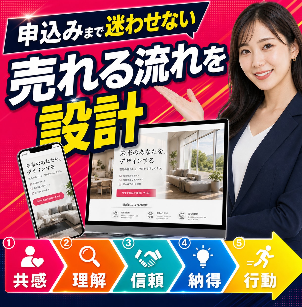 申込みにつながるLPを制作します 構成・デザイン・スマホ対応・公開まで一式対応 イメージ3