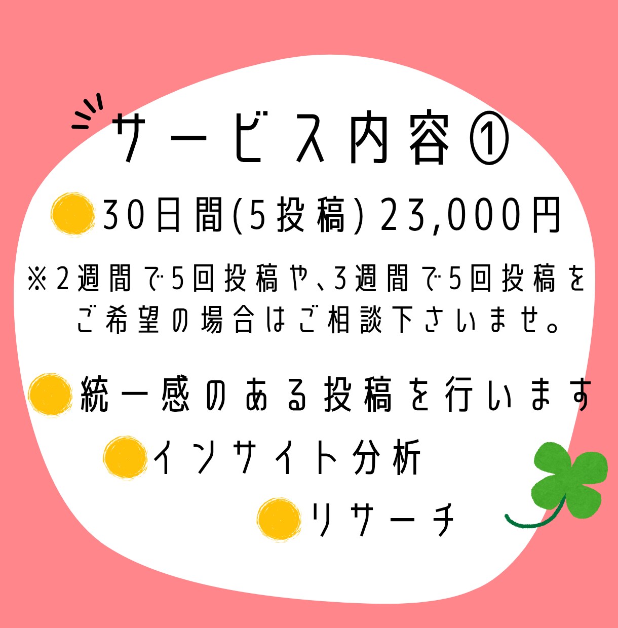 30日間で5回の投稿！インスタグラム運用代行します 動かさないと勿体ない！素敵な商品の魅力を伝えます！SNS運用 イメージ3