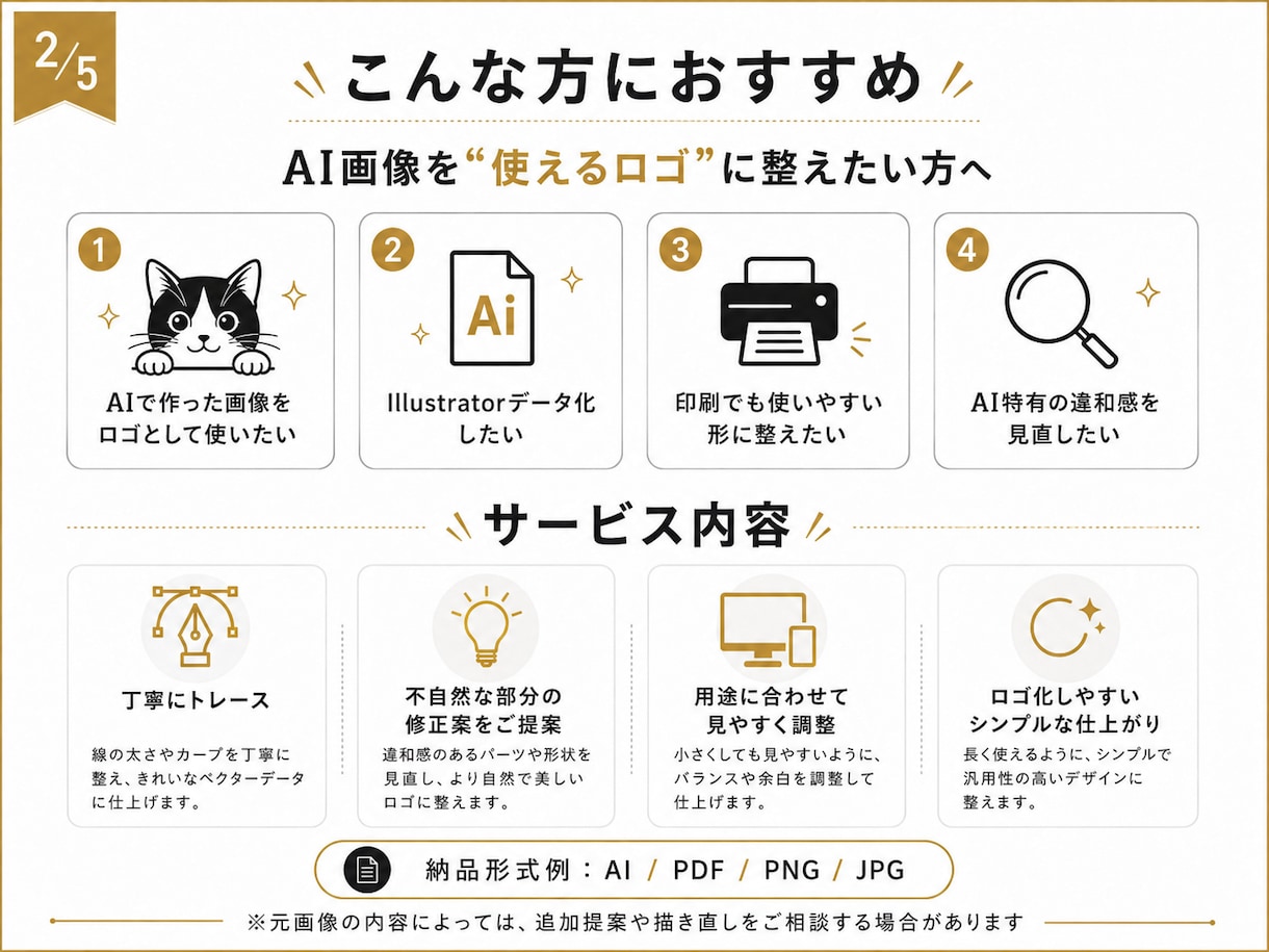 AIで作った画像をロゴ用データにトレースします トレースするだけではなく、不自然な部分の修正案をご提案します イメージ2