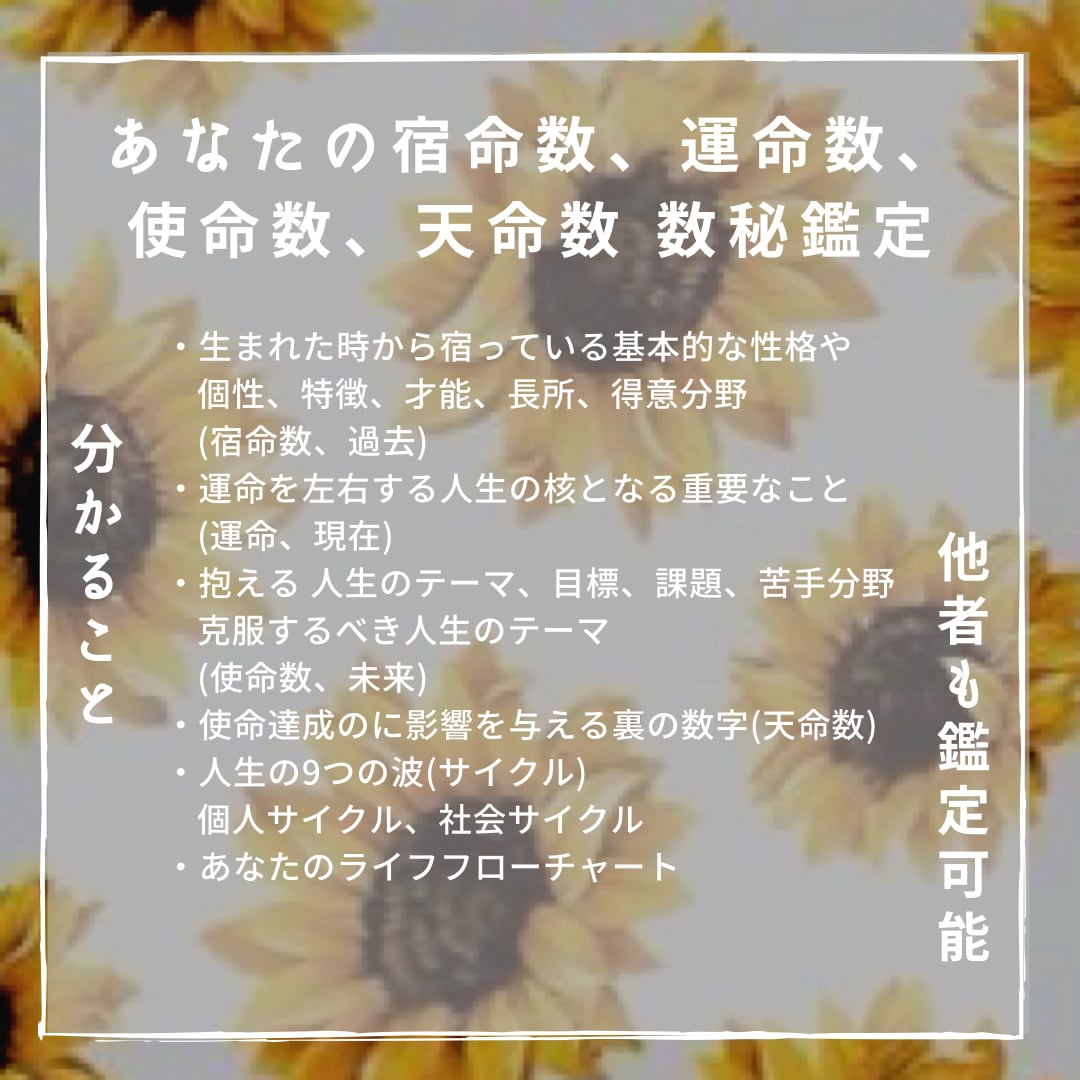 あなたの運勢 あなたの資質を知って歩みやすい人生を 数秘術 霊