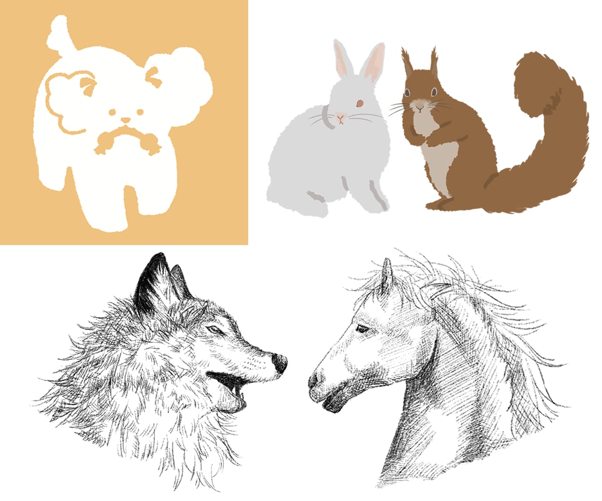 選べる3種のトーンで動物のイラスト制作します ペットの似顔絵やプレゼントにもいかかですか？ イメージ1