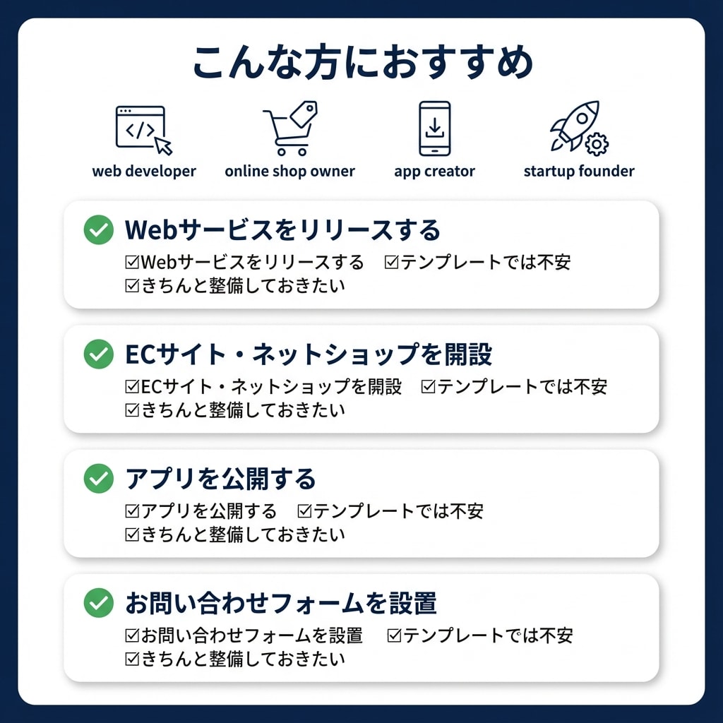 行政書士が利用規約・プライバシーポリシー作成します Webサービス・ECサイト運営に必須！ イメージ3