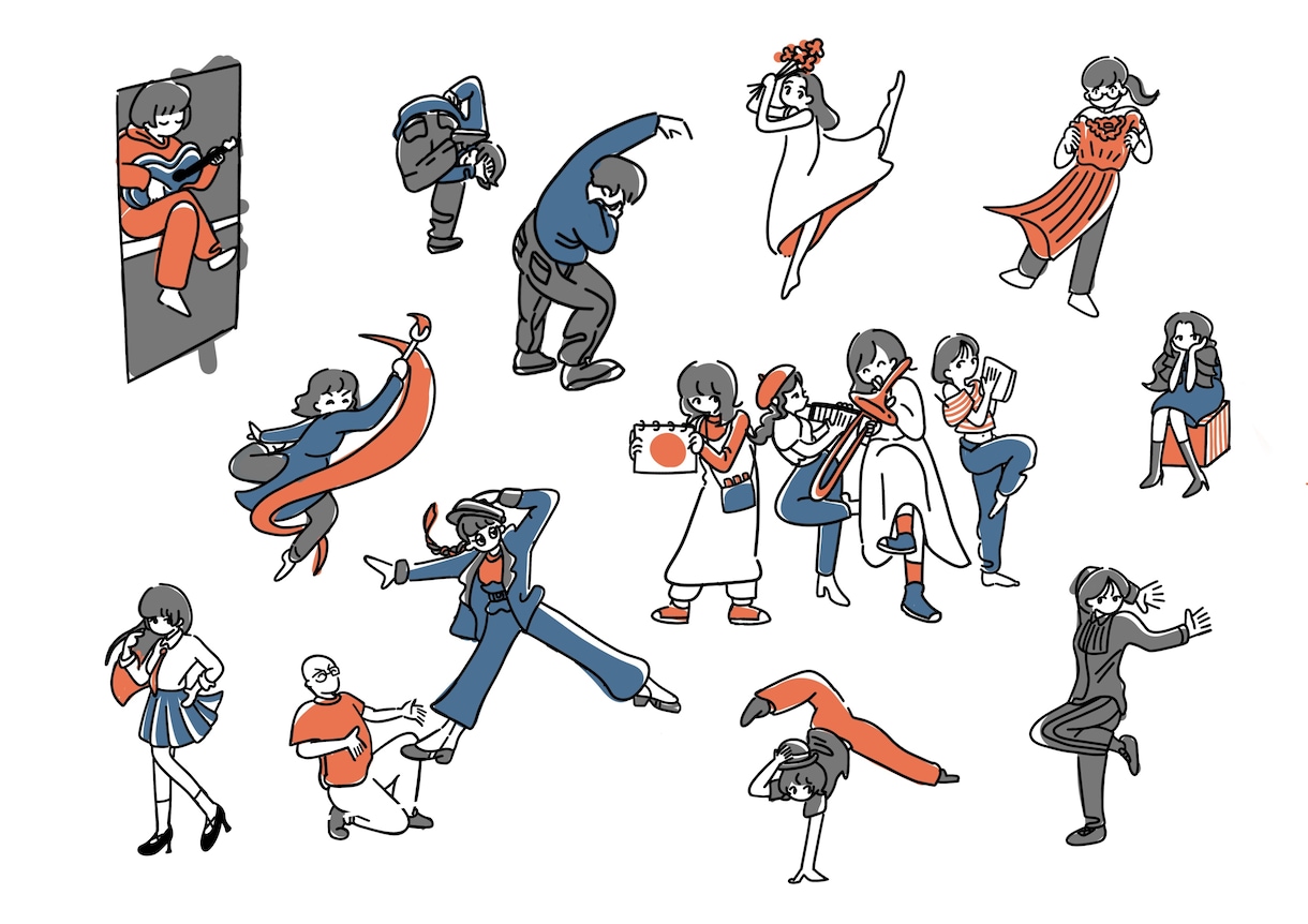 ダンサーが動きのある可愛い絵を描きます 絵本のような優しいタッチで、動きのあるイラストを描きます！ イメージ3