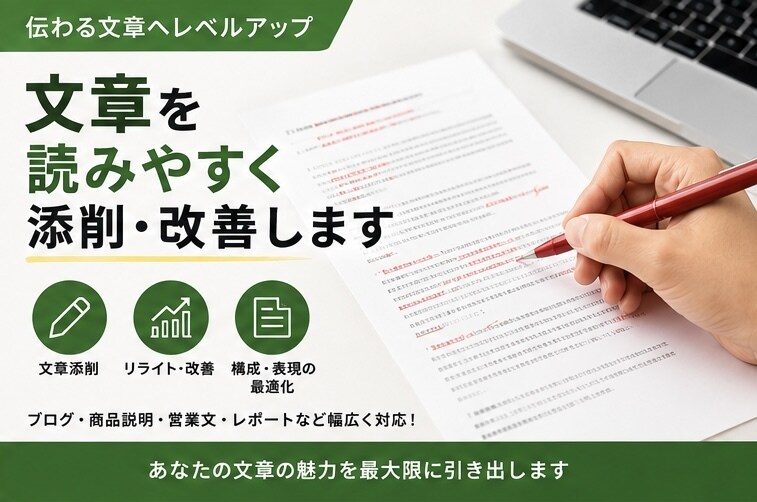 文章改善！あなたの文章を魅力的に添削します 文章を読みやすく添削・改善します イメージ1