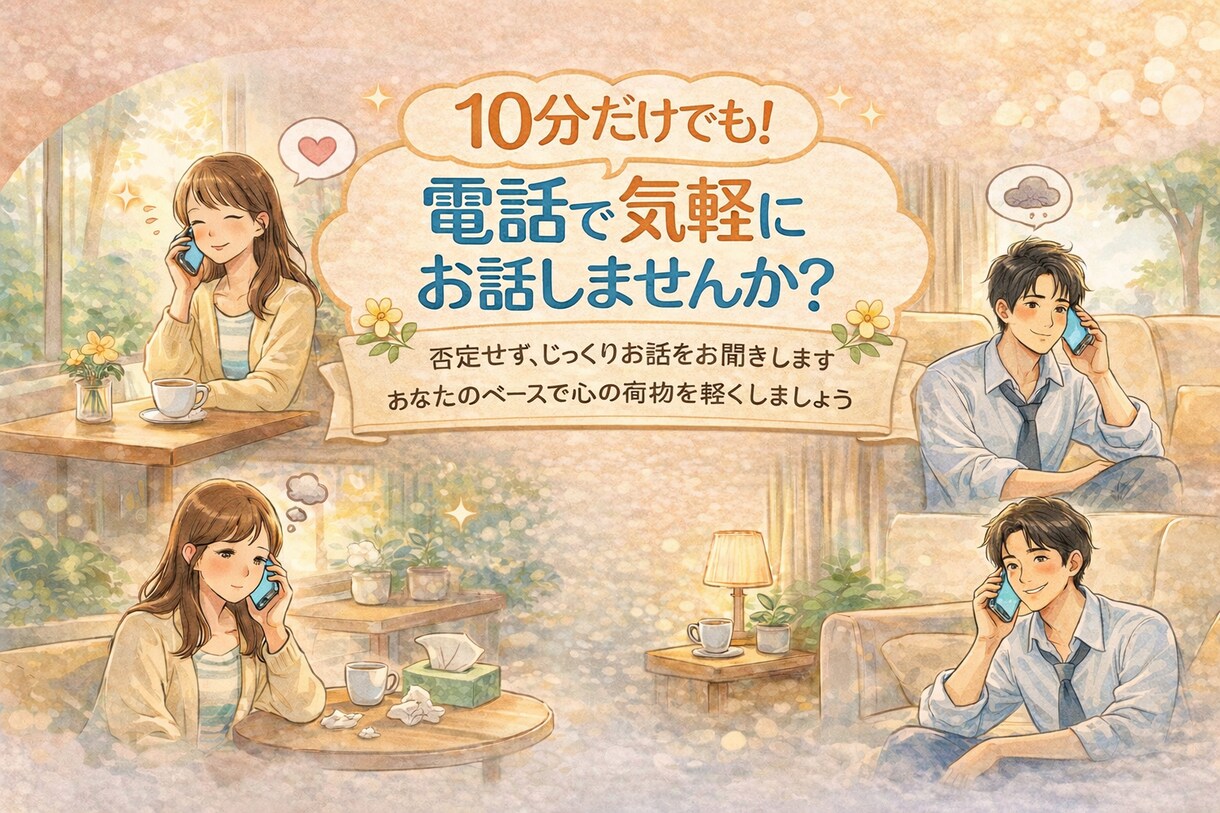がんばりすぎるあなたの話を聴きます 言葉にできない気持ちまで整えます イメージ1