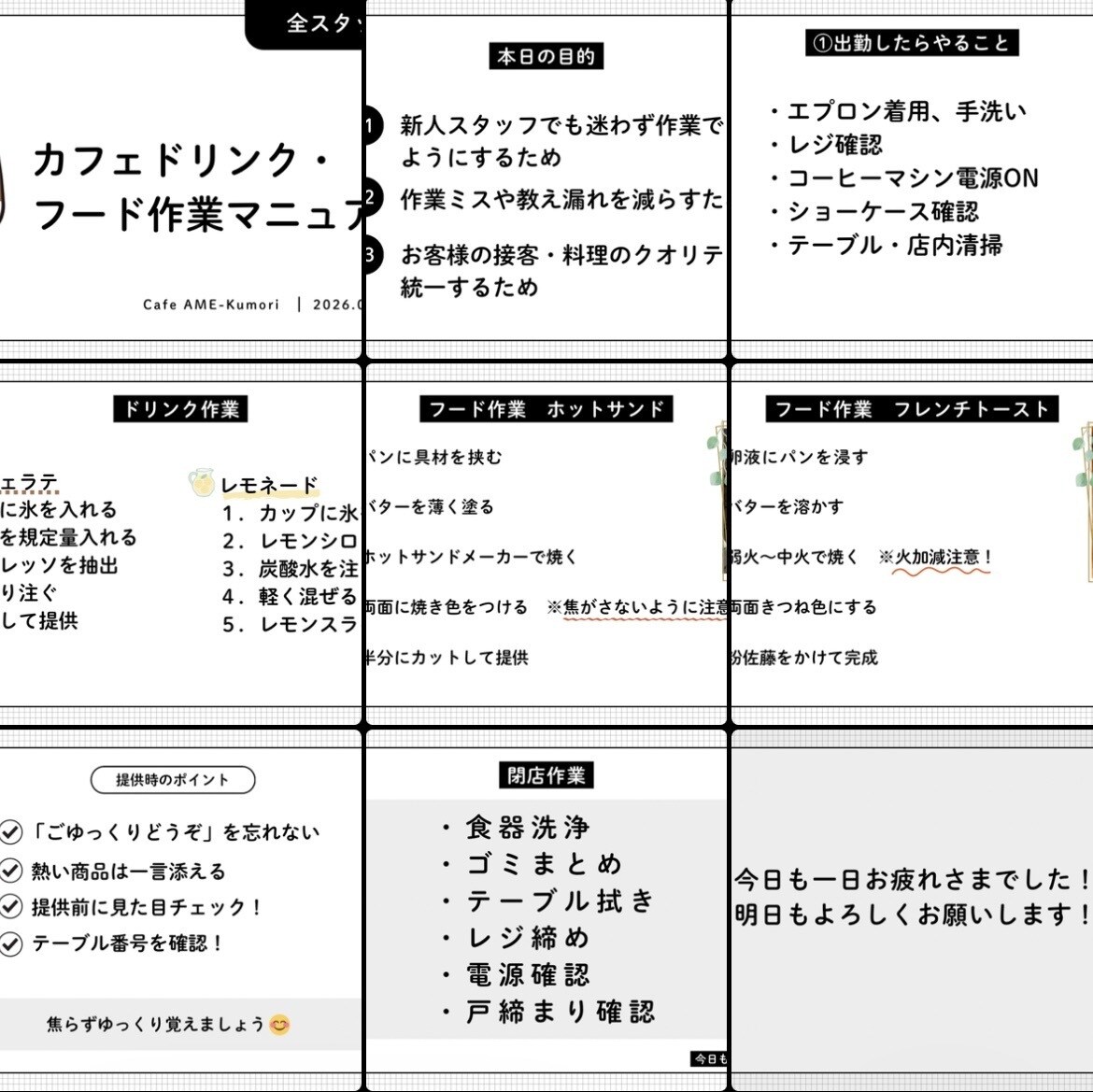飲食店向け｜見やすい作業マニュアル作ります 新人スタッフでも見やすい、やさしい店舗マニュアルを制作します イメージ5