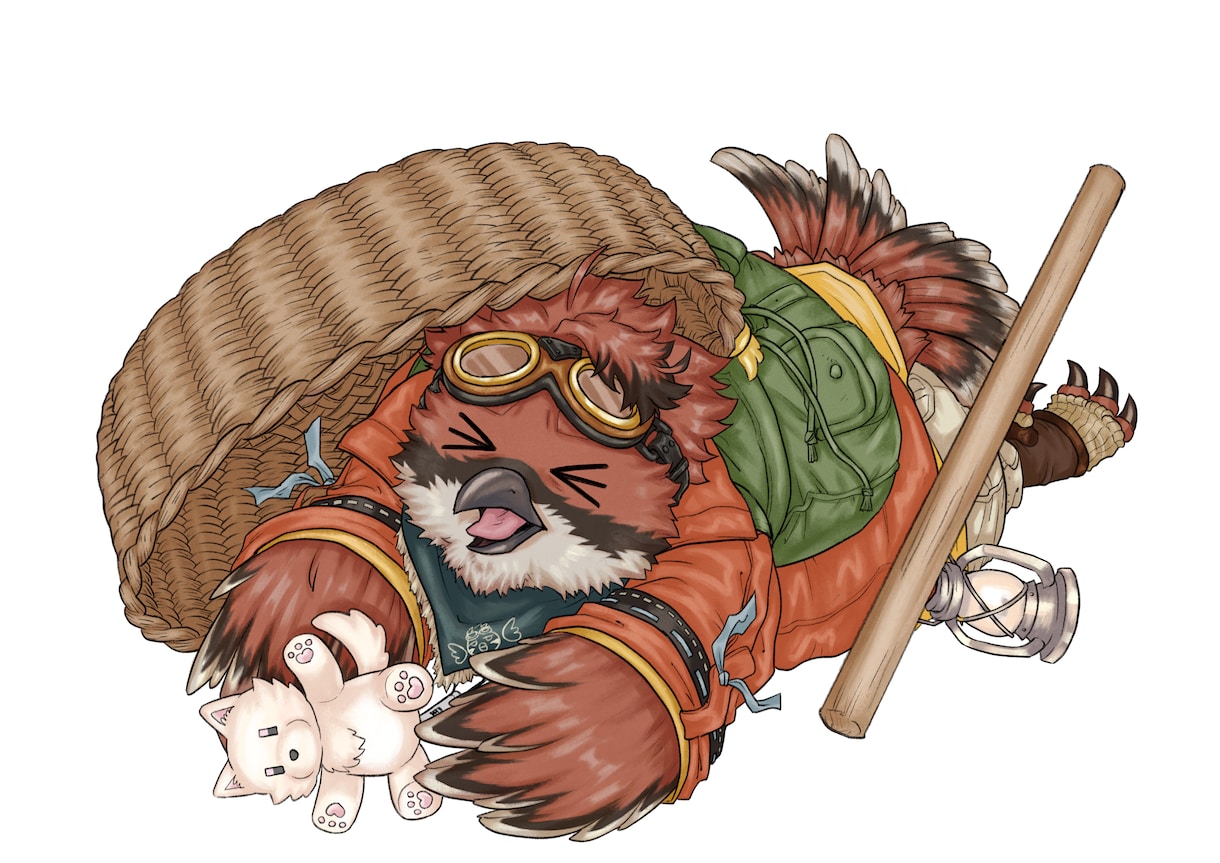 Furry・ケモノ配信者向け/動画サムネ絵承ります 【商用・グッズ利用込】配信・動画用立ち絵イラスト制作 イメージ2