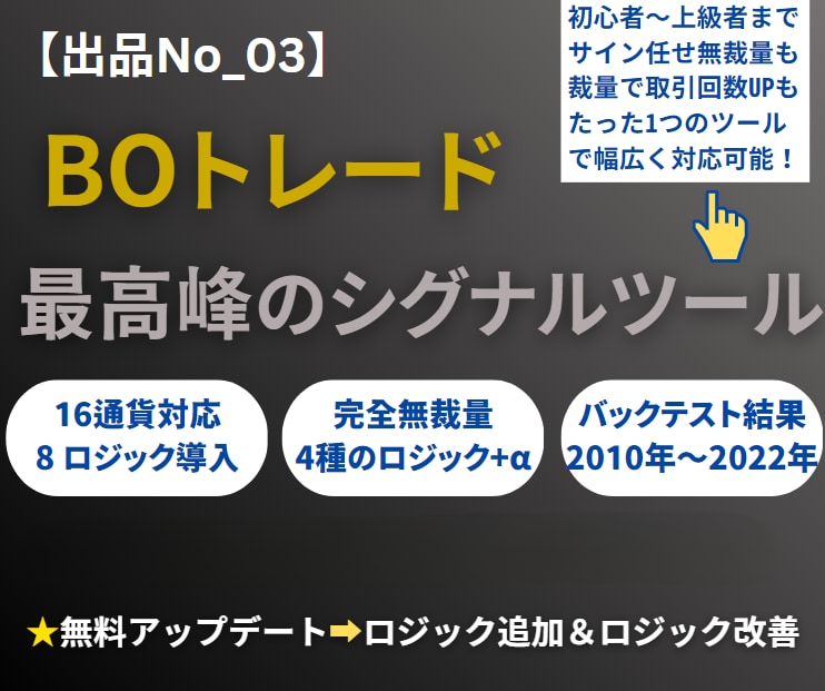 バイナリー16通貨対応！最低8ロジック～提供します 出品後【口座凍結者2名輩出済み】5分足シグナルツールの極み！ イメージ1