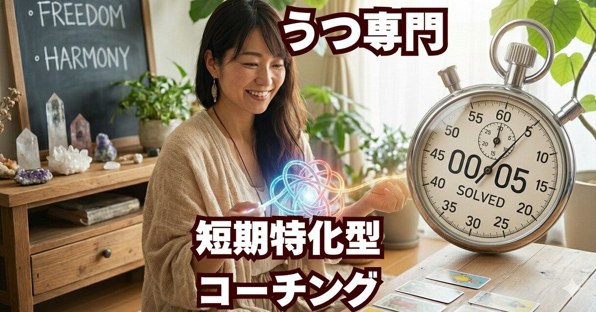うつ専門・短期特化型コーチングでサポートします この新しい方法は驚くほど速く悩みの答えを導き出します イメージ1