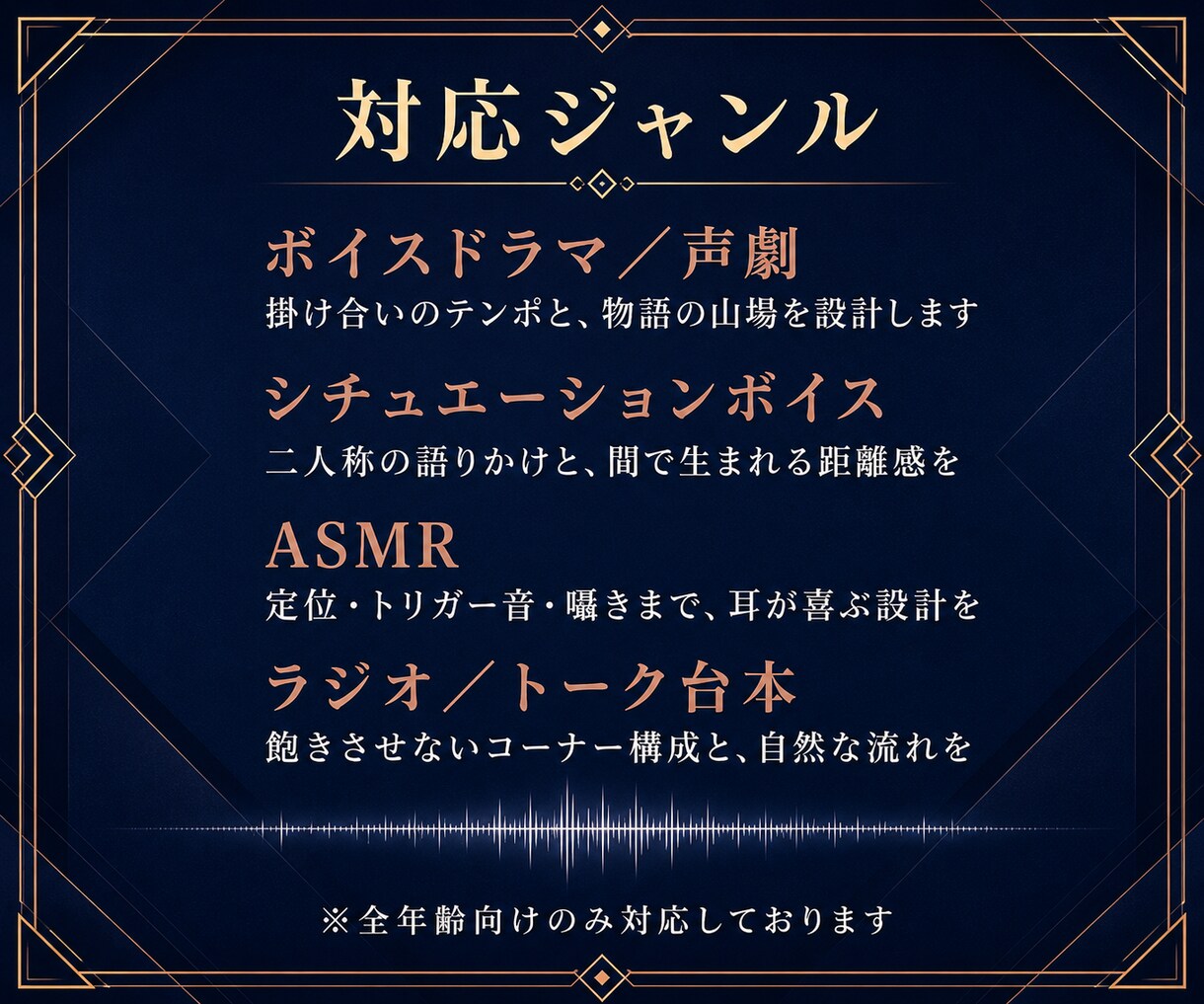 音声台本・ボイスドラマ・ASMR台本を書きます シチュエーションボイス・ラジオも対応｜演者が迷わない設計 イメージ6