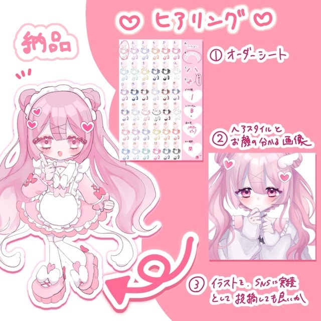 簡単ご依頼！メイドデフォルメイラストかきます オーダーシート＆容姿の分かる画像の２点提出 イメージ2