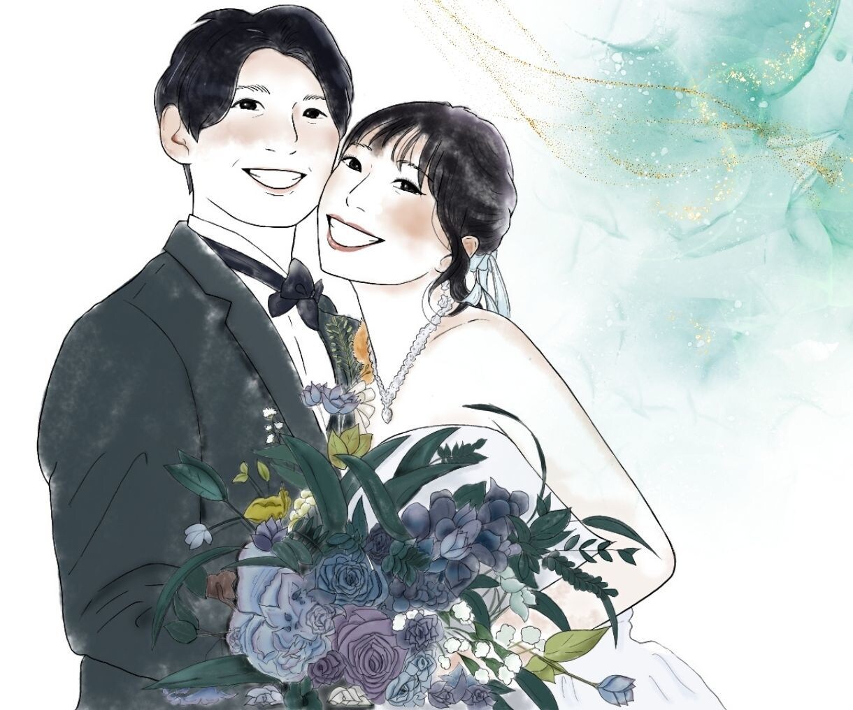 特別な日に彩りを。想いが伝わる似顔絵をお描きします シンプル&お洒落なウエディング。「感謝」を伝えたい貴方へ イメージ1