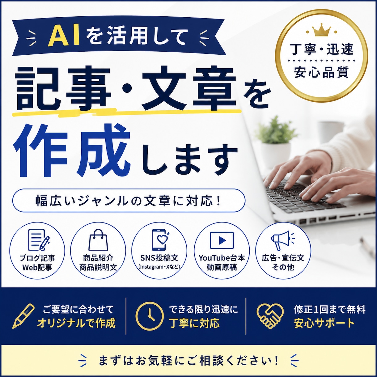 AIを活用して記事・文章を作成します 幅広いジャンルの文章を丁寧に作成します イメージ1