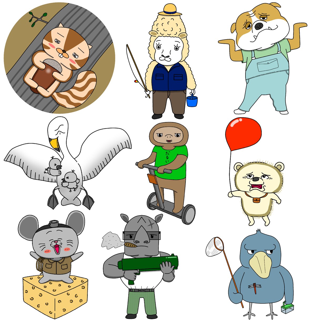 可愛い動物のイラスト、アイコンを作成します 可愛い、面白い、笑える動物のイラスト、アイコンを作成します。 イメージ4