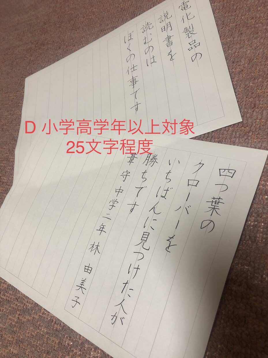 硬筆ペン習字のお手本を作成します 書きたい文字や文章を、楷書で、ご自宅で練習ができます！ イメージ4