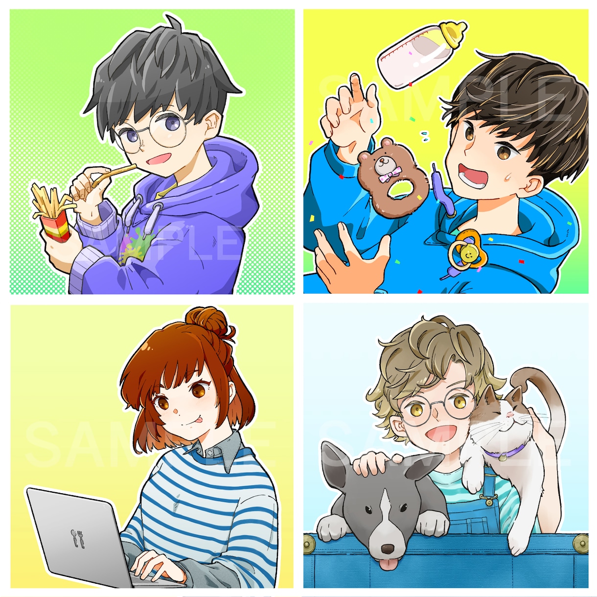 SNSで使えるカッコいい個性のあるイラスト描きます 人とは違うPOPでカッコいいデザインで目を引くアイコンを！ イメージ3