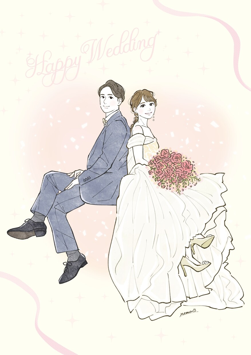 思い出をイラストに♡ふんわりかわいい似顔絵描きます ウェディング装飾やSNSアイコン、プレゼントにおすすめです♩ イメージ3