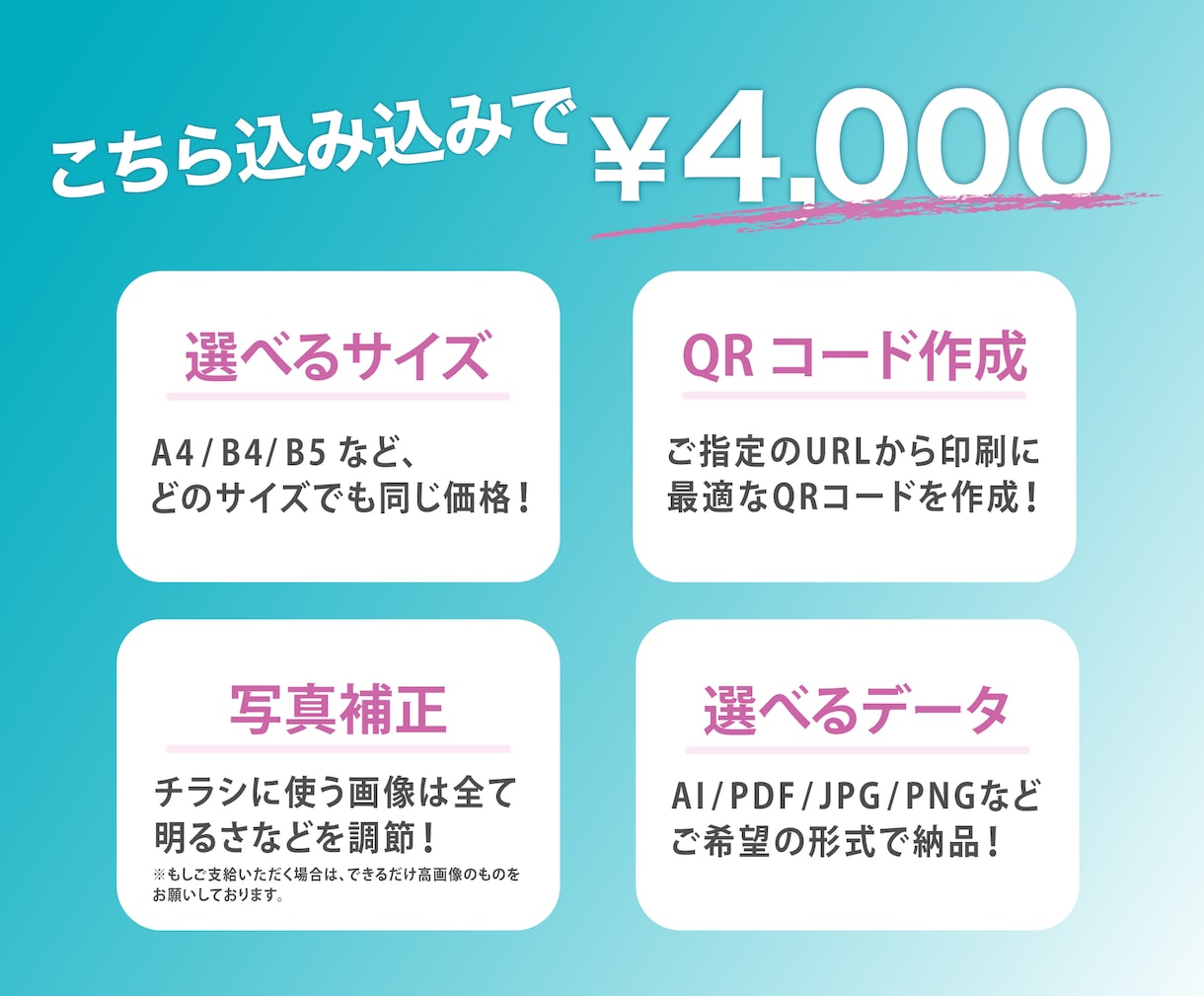 チラシまたはメニュー表を１点デザインします 超低価格！開業やイベントでチラシやメニューが欲しいあなたへ。 イメージ2