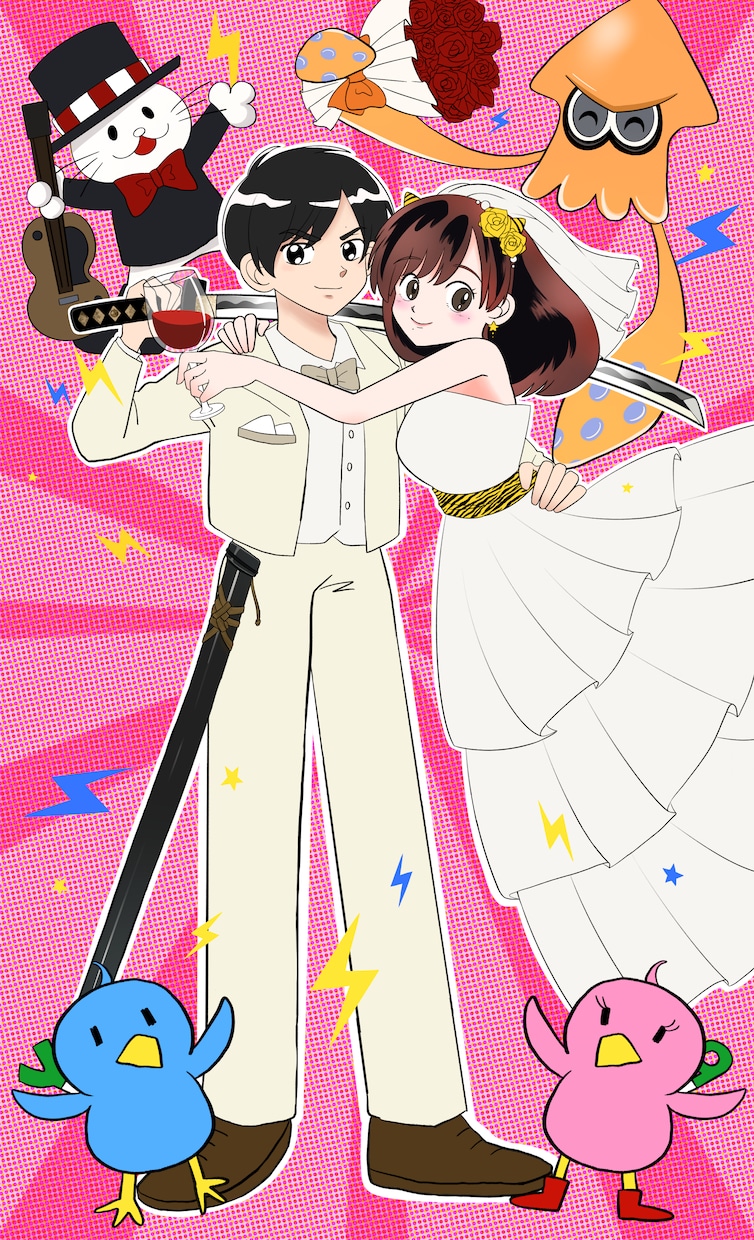 絵柄寄せ可◎可愛いご夫婦のイラスト描きます 格安で可愛いウェルカムボード制作致します！ イメージ2